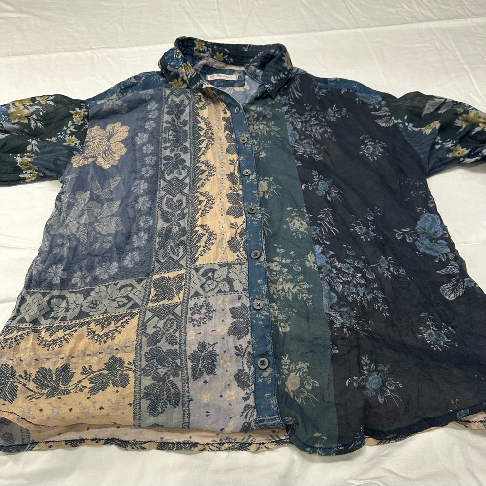 We‎ The Free Women's Patchwork Blouse - Blue and Black - Picture 7 of 7